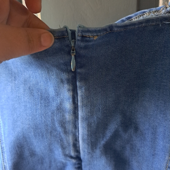 Shein Lace-Up Denim Bodycon Dress sz L 8/10 - Picture 5 of 12